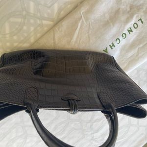 Longchamp Black  croc Leather bag,tote/satchel.